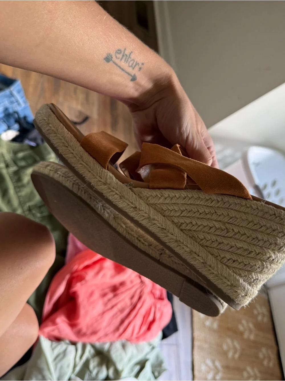 J.Crew Tan Suede Espadrille Slide Sandals